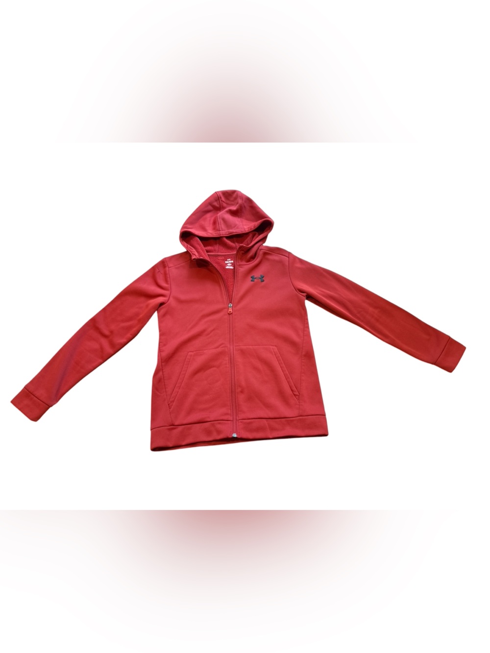Under Armour Boys Rust Red Zip Hoodie Size Youth Large